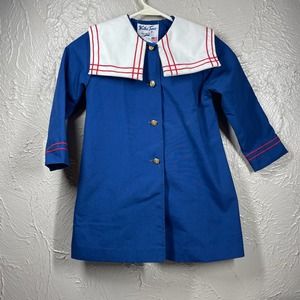 Weather‎ tamer vintage girls sailer blue white jacket size 5